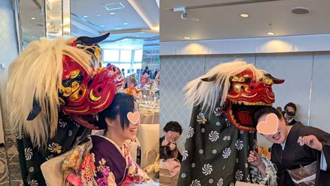 結婚式獅子舞三萬亭油単画像1